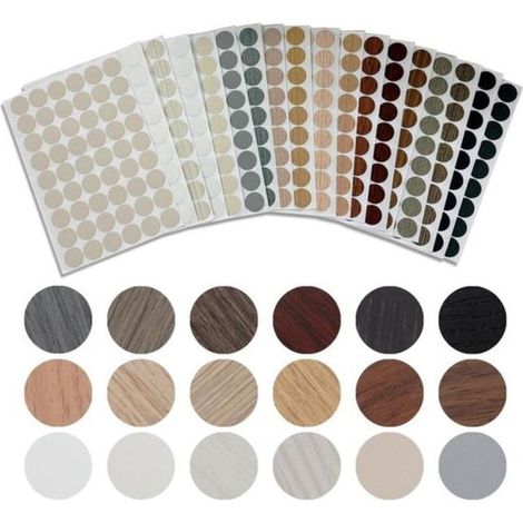 Étiquettes autocollantes pour trous de vis - Lot de 18 pièces - Ø 21 mm - Pour meubles et vis - Décoratives et protectrices - Faciles à poser