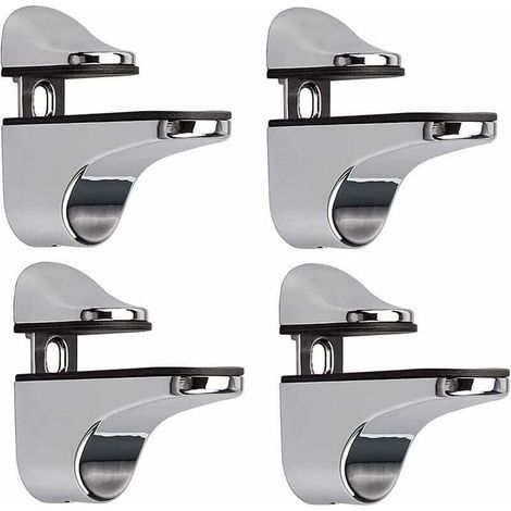 Support D'étagère en Verre Réglable, 4 Pcs Support D'étagère en Verre, Pince en Verre à Fixation Murale, Support pour Étagères en Verre, pour Tablette Verre (1/5)