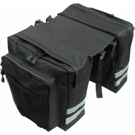 Pair Fahrrad-Gepäcktasche, wasserdichte Hecktasche, doppelter Fahrradgepäckträger, faltbare Aufbewahrungstasche für Reisen, Picknicks, Radfahren, Outdoor-Sport (schwarz) (1/5)