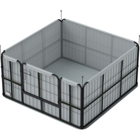 Parc de mise bas pour chien caisse de mise bas pour chiens avec porte tapis de propreté lavable 122 x 122 x 60 cm noir