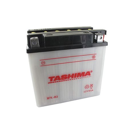 Batteria al Piombo Tashima Rinforzata 12V, 8A. L: 135, L: 75, H: 133mm, + a Destra Per Moto, Motoslitte. (con Acido Separato)