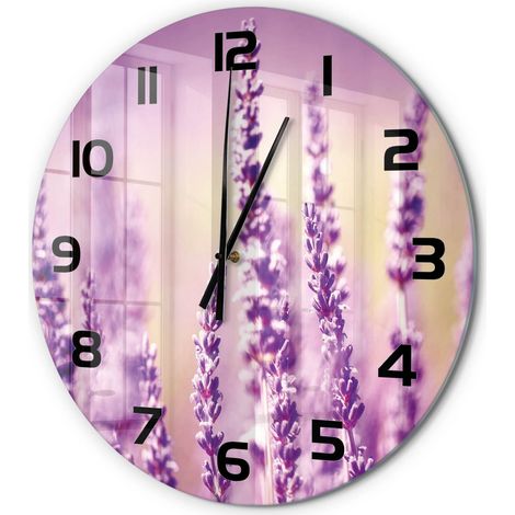 Horloge Murale Ronde Moderne en Verre Mouvement Quartz Silencieux pour Salon Lavande fi 60 cm (1/5)