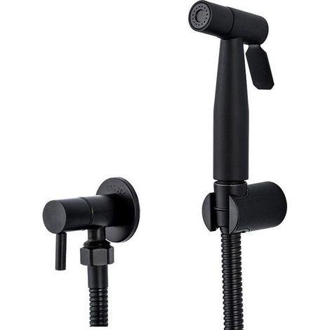 Bidet-Duschset aus Edelstahl, Handbrause, Haustierbadezubehör, Zubehör für die persönliche Hygiene und das Badezimmer, einfach zu installieren (schwarz)