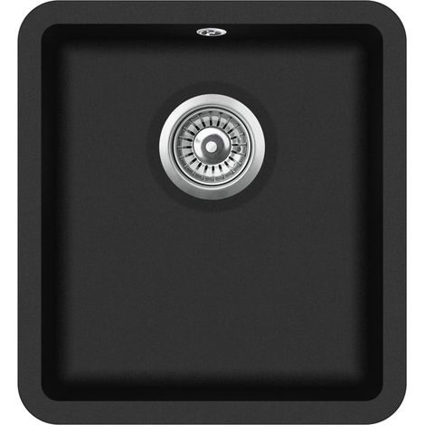 Lavello da cucina in granito vasca singola 42 x 46 cm nero 020002329