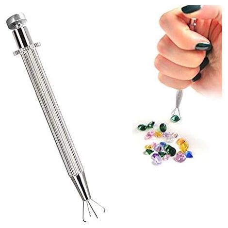 Professionelles Werkzeug zum Aufnehmen von Diamanten: Diamant- und Edelsteinpinzette, Schmuckherstellungswerkzeug, Edelstahl-Bohrzange, Mini-Kugelhalter (vierteilig)