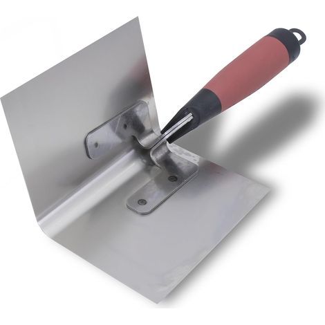 - Cazzuola angolare per interni - Acciaio inox - Angolo regolabile a 90 gradi - Per intonaco e gesso - Manico ergonomico - Argento - 12,7x8,9 cm (1/5)