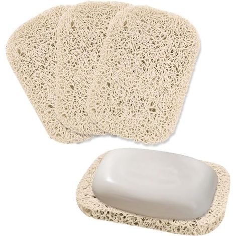 3-piece soap dish set, non-slip and durable, with automatic spiral drainage system for soap storage (Beige) (1/5)