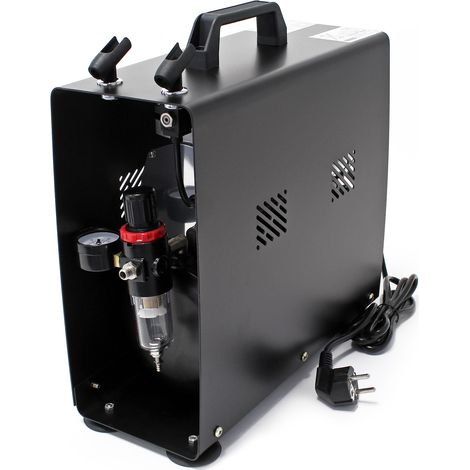 Airbrush Kompressor AS196A mit Lufttank 2 Zylinder Kolben 6 bar 2 Stufenschalter