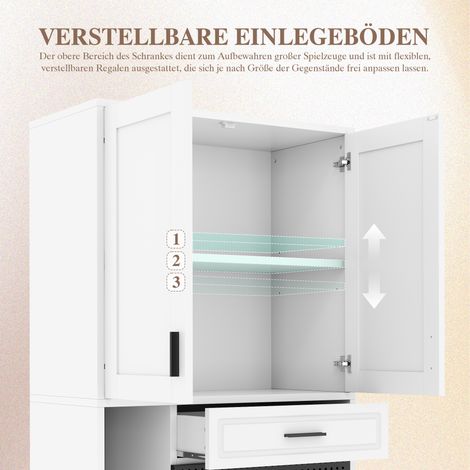 Armoire de rangement multifonctionnelle pour chats – Structure robuste avec compartiments de stockage, étagères réglables, tiroirs et zone de couchage, espace cosy idéal pour les félins (1/5)