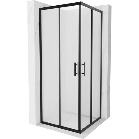 Mexen Rio cabina doccia quadrata 80 x 80 cm, brina, nero - 860-080-080-70-30