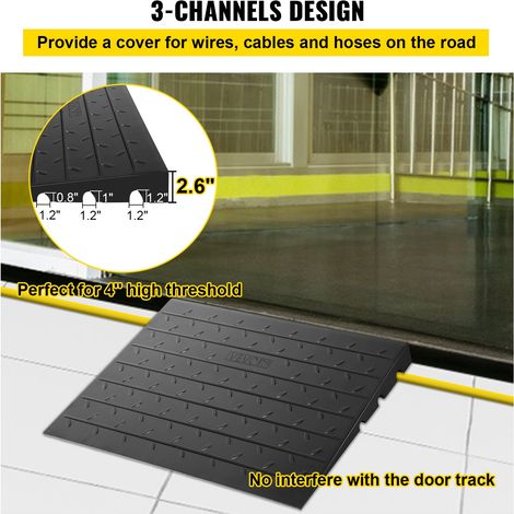 Rampe de seuil en caoutchouc - 6 - 5 cm couverture de cordon à 3 (1/5)