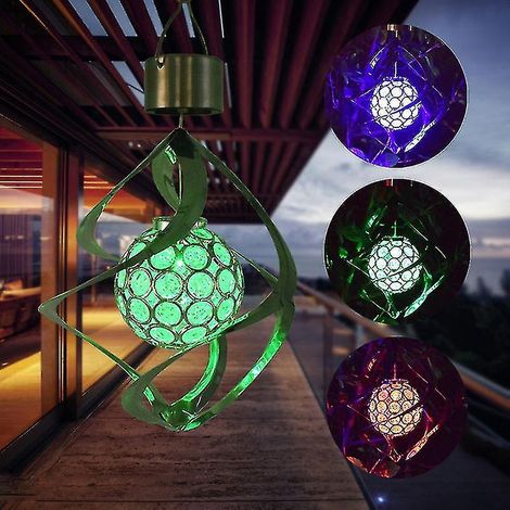 Carillon éolien solaire à LED en spirale, lampe suspendue à changement de couleur (1/5)