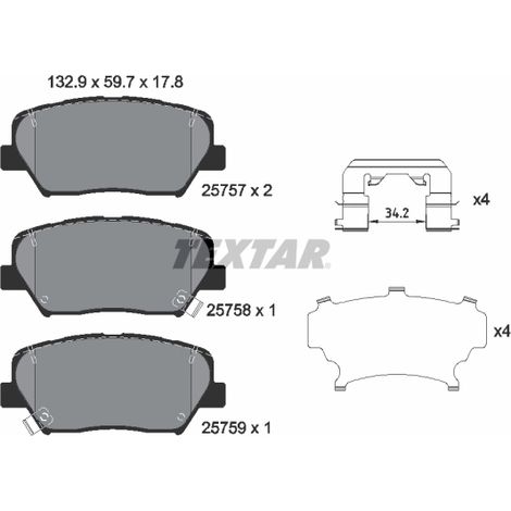 Kit de plaquettes de frein, frein à disque Textar 2575701 HYUNDAI 581011UA00