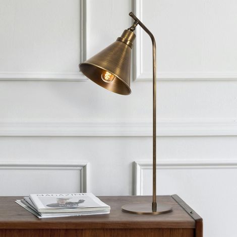 Lampe à poser vintage finition cuivrée, tête orientable SILE (1/5)