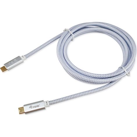 Equip Kabel USB-C 3.2 - C StSt 3.00m 5A 4K60Hz ws