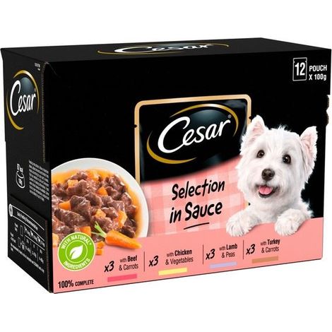 Cesar Pouch Selection in Sauce 12 x 100g PK4 - 263054