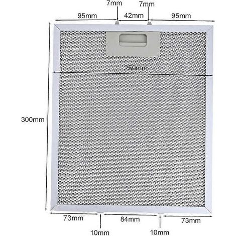 Filtre à graisse en maille d'aluminium à l'unité pour hottes de cuisine, 300 x 250 mm - facile à installer. (1/5)