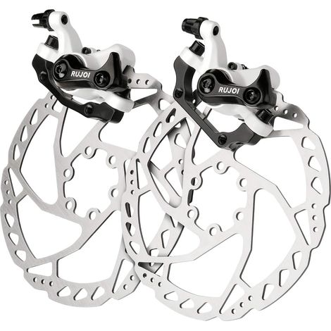 Disque de frein 2 pièces Disque de frein à vélo avec 12 vis de 160 mm Rotor en aluminium avant et arrière, conseils de tampon de mécanicien pour vélo de route, Cruiser MTB, VTT de montagne (1/5)