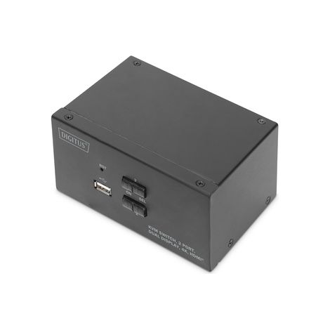 Digitus Conmutador KVM, 2 puertos, pantalla dual, 4K, HDMI®