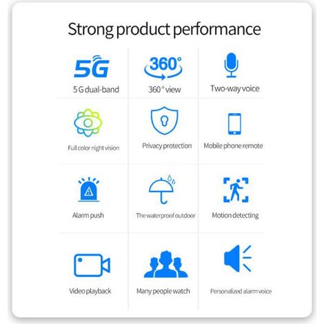 Caméra de Surveillance WiFi Extérieur 2MP 5G wifi,Audio Bidirectionnel Vision Nocturne Maison Sécurité IP66 Étanche (1/5)