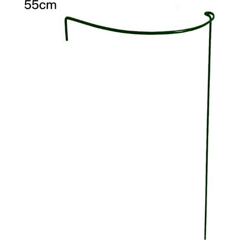 Support de Cage pour plantes de jardinage, 55cm, piquet métallique incurvé multifonctionnel pour légumes et fleurs, vert (1/5)