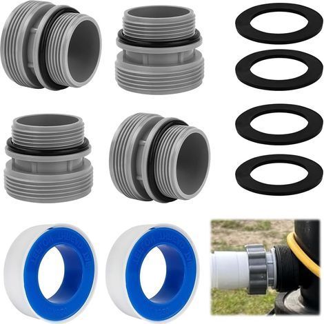 Lot de 4 Adaptateurs de Tuyau de Piscine Pour Pompe de Piscine,Pour Tuyau de 40 mm à ,Adaptateur de Tuyau de Piscine Avec Joint,Adaptateur Intex Compatible Avec Les Pompes à Filtre Intex,Coleman (1/5)