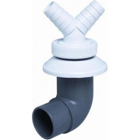 FPLUS toma electr.doble toma c/codo macho c-269 , Doble toma electrodomésticos con codo 40-87º macho