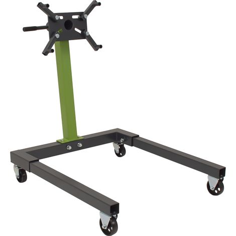 Motorständer Stahl Tragkraft 550 kg 360° Montagekopf 4 Räder Motorhalter Montageständer mobil grün (1/5)