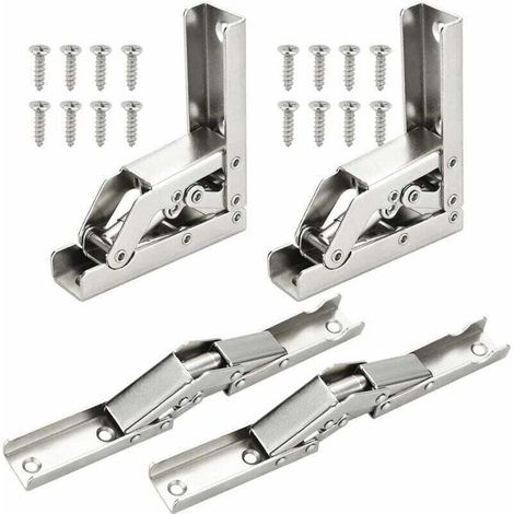 4 PCS Charnières Pliant 90 Degré Plein Recouvrante Charniere Porte en Acier Inoxydable Charniere Meuble Cuisine Invisible avec 16 Vis pour Fermeture d’Armoire de Porte Placard 6.8X6.8X2.2cm (1/4)