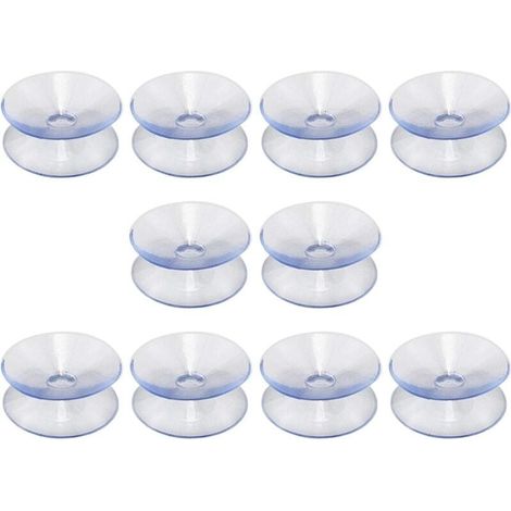 Lot de 10 ventouses double face en caoutchouc de silicone pour dessus de table - Ventouse transparente sans crochets - Compatible avec plateau en verre - Taille : 35 mm-LIAIKI (1/5)