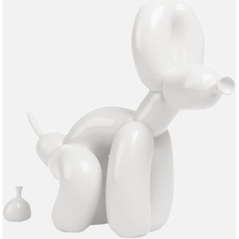 22 cm große Ballonhund-Statue mit kreativem Kackhaufen, nordisch-moderne Inneneinrichtung, Harzskulptur, Bürodekorationsobjekt mit Kackhaufen-Ornament. (1/2)