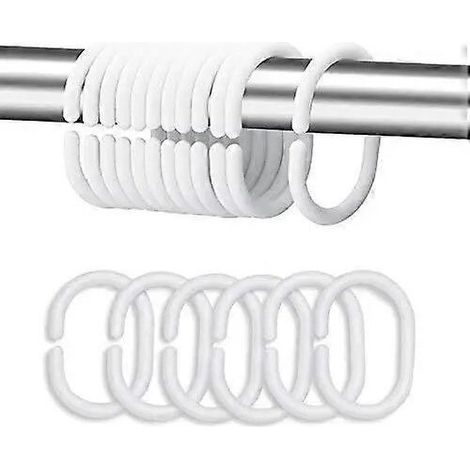 Rideaux et supports de rideauxAnneaux de rideau de douche en plastique, en forme de C, pour tringle en O (1/4)