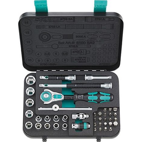 Wera  juego  de  vasos  Zyklop  Speed  42  piezas.  1/4″  SW  4-14  mm  número  de  dientes  72  hexagonal  -  5003533001 (1/5)