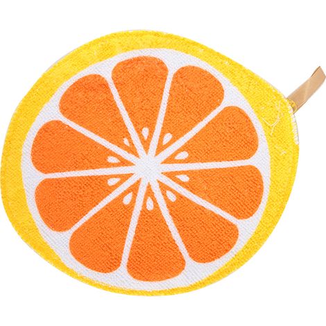 Essuie-mains en coton microfibre avec anneau de suspension, super absorbant et doux, motif fruits, orange ou cantaloup, 20,5 cm (1/5)