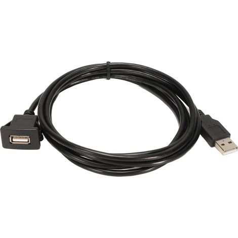 Câble d'extension USB 2.0 encastré pour tableau de bord voiture, étanche PVC, installation intégrée (1/5)