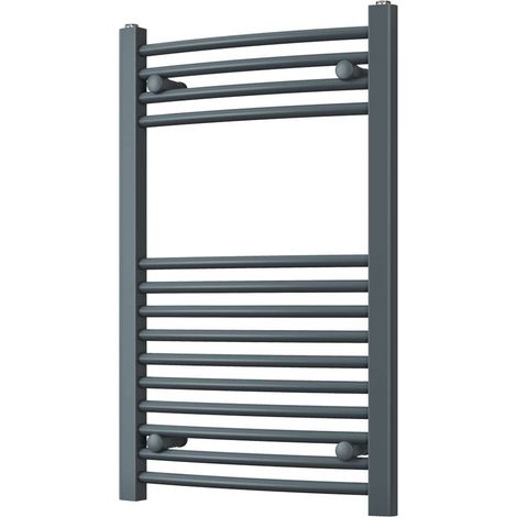 Zennor - Anthracite Heated Towel Rail - H800mm x W500mm - Curved (1/3)