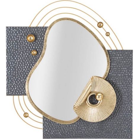 Specchio da parete Mauro Ferretti design moderno grigio 80 cm (1/5)