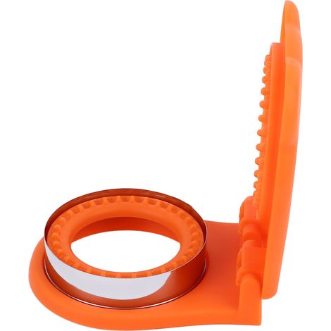 Emporte-pièce rond orange pour sandwichs, gâteaux et pains. Outil manuel pour sceller les sandwichs et autres gâteaux. Idéal pour la cuisine. (1/5)