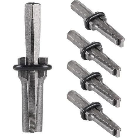 5 Pièce Coin Pour Fendre Le Pierre 16mm(5/8 Pouce), 105mm Cales Fendantes pour Roches en Acier au Carbone avec Coniques et Rondelles Élastiques, Plug Wedge et Plumes Cales pour Granit Marbre (1/5)