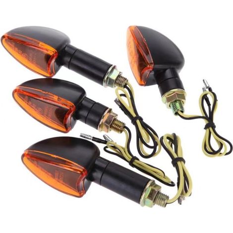 4pcs 12V Moto Velo Ampoule Ambre Avant et Arriere Clignotant Voyant, modele: 29 (1/5)