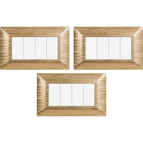 gloca Set Placche Plastica Compatibili Matix (3 Pezzi Oro Satinato, 4 Posti) (1/4)