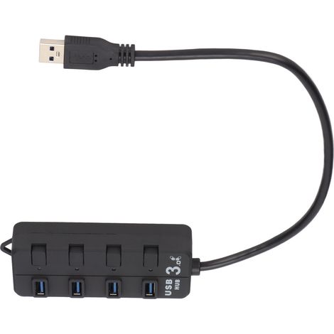 4-Port-USB-Hub, separater Netzschalter, stabile Übertragung, 3,5-mm-Anschluss, elektronisches Netzteil (1/5)