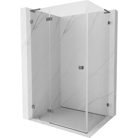 Mexen Lunar L cabina doccia con porta a battente sinistra 85 x 80 cm, trasparente, canna di fucile - 834L-085-080-95-00-L (1/5)