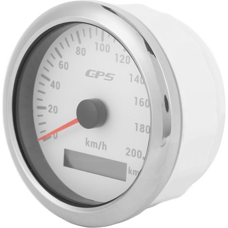 Compteur GPS 3,3 pouces 0-200 km/h avec rétroéclairage, étanche IP67, cadran blanc, pour voiture, bateau, yacht, marine. (1/5)