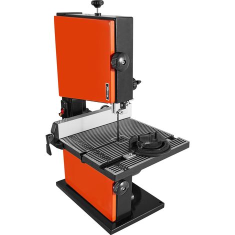 Scie à ruban 229 mm, moteur 373W, hauteur de coupe 90 mm, table aluminium 300x300 mm, inclinaison 0-45°, guide et butée inclus. (1/5)