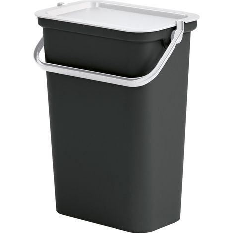 Tontarelli Papelera MODA negro con asa 10L - 27x17x35 cm - blanco (1/2)