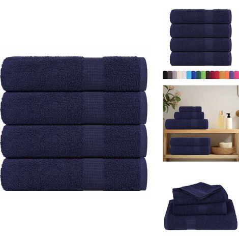 Badetücher 4 Stk. Marineblau 100x150 cm 360 g/m² 100% Baumwolle - Badetuch - Badetücher - Duschtuch - Handtuch (1/5)