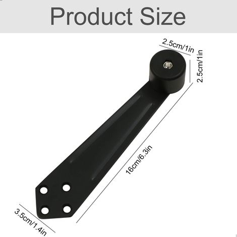 Arrêt Porte Support Couvercle Charnières - Avec Base En Caoutchouc Protection Contre L'Aléa Pour Meubles Charnière D'Armoire Butoir Intérieur Extérieure Balcon - 2 Pièces, Noir (1/4)