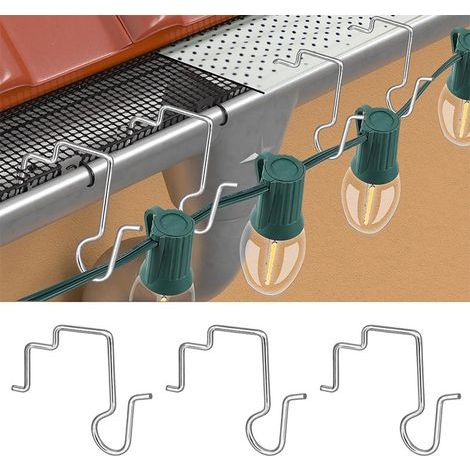 100 Haken für Lichterketten, Haken für Kabel, geeignet für Abflussgitter mit Löchern oder Maschen. (1/5)