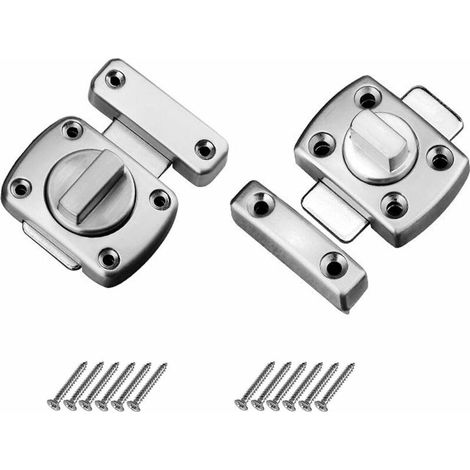 2 PCS Acier inoxydable Verrou Loquet, loquets de porte de Petit Dispositif pour porte de salle de bain wc fenêtre meubles pour animal domestique Verrou de portail(Equipé de vis) (1/5)
